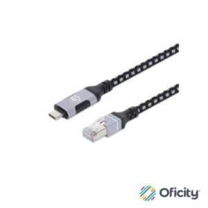 Cable USB-C Manhattan V3.2 a RJ45 2M 5 Gbps Cat6 1 Gbps