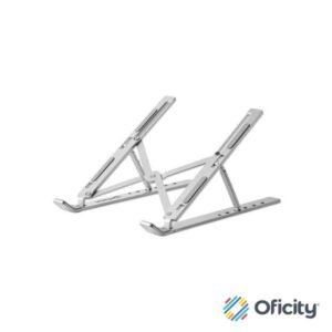 Soporte laptop Manhattan p/Escritorio de posiciones aluminio Premium