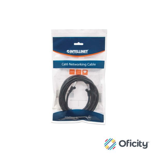 Cable Intellinet Red Cat6a S/FTP RJ45 50 Micras 3m Color Negro