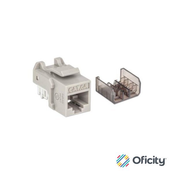 Jack Intellinet Keystone Cat6a de Impacto UTP Color Gris