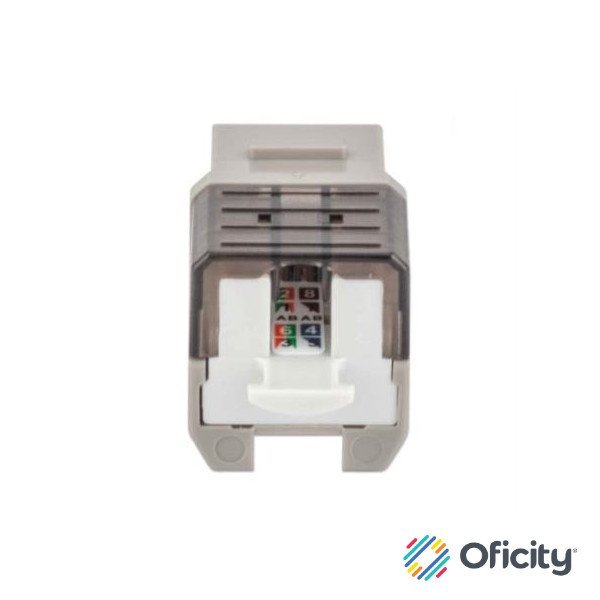 Jack Intellinet Keystone Cat6a de Impacto UTP Color Gris