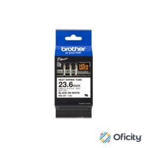 Cinta Brother HSE251 Termorretráctil Texto Negro Sobre Fondo Blanco 23.6mmx1.5m