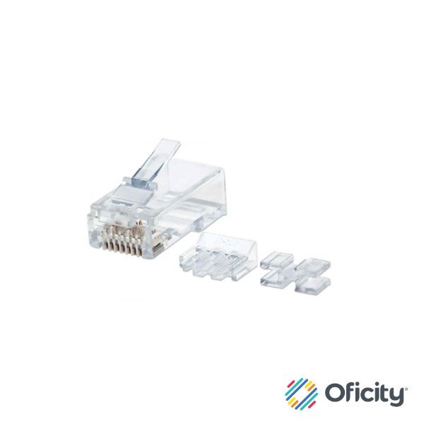 Plug Intellinet RJ45 Cat6a Sólido Oro 50 Micras Pro UTP Bote C/80 Pzas