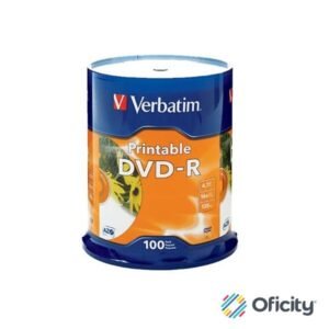 DVD-R VERBATIM 4.7GB 16X Blanco Imprmible SPINDLE C/100