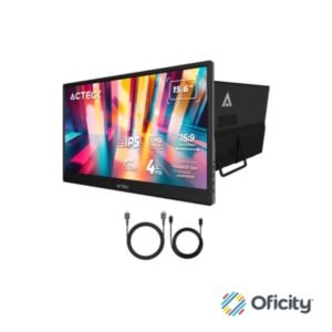 Monitor Acteck 15.6" Portatil Plano IPS LP15Y FHD 60Hz MiniHDMI Base Ajustable Elite Negro