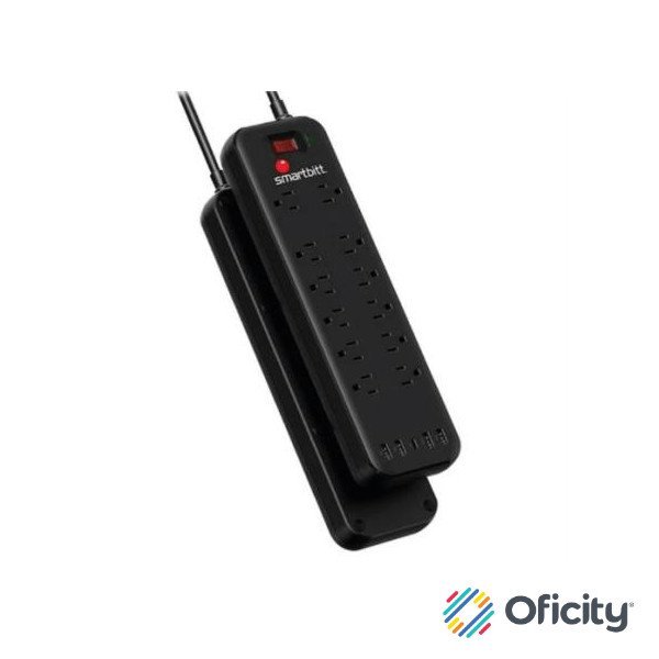 Supresor de Picos Smartbitt SBSS-B12-5U 12 Contactos y 5 puertos usb