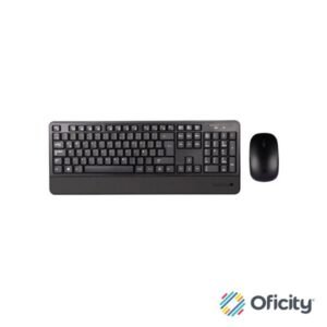 KIT TECHZONE PROF INALAMBRICO ELEGANTE TECLADO Y MOUSE DE 3 BOTONES CON 1200 DPI Y DESCANSA MUÑECAS ALCANCE 10