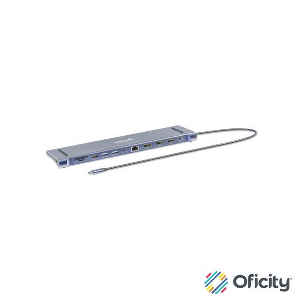 Docking Manhattan USB C 12 ptos HDMIx2 DP USB C PD USB Ax3 RJ45 SD Audio