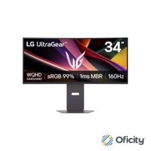 Monitor LG 34 pulgadas UltraGear Curvo WQHD Resolución 3440x1440 Panel VA 160Hz 1 ms MBR