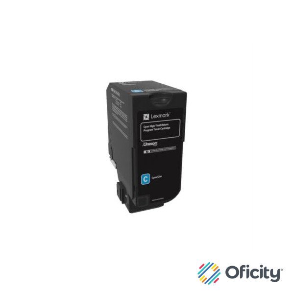 Tóner Lexmark CS725de Alto Rendimiento 12mil Páginas Color Cian