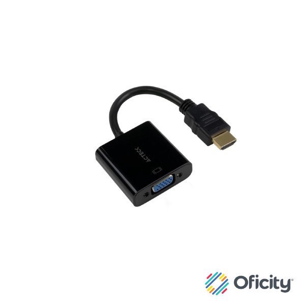 Adaptador Acteck HDMI a VGA Shift Plus AV400 para Video Macho a Hembra Advanced Series Negro
