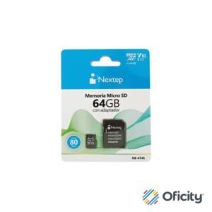 Memoria Micro SD Nextep 64GB Clase 10 UHS|U1 c/Adaptador