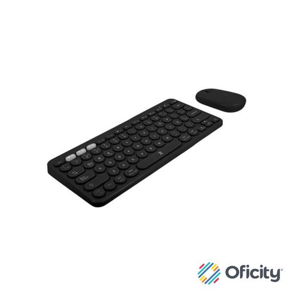 Kit Perfect Choice de Teclado y Mouse Inalámbrico Ergonómico 1000 dpi Froyo Color Negro