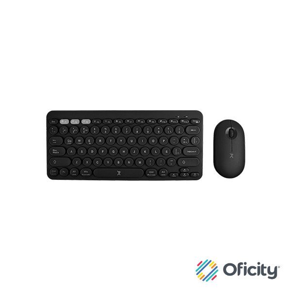 Kit Perfect Choice de Teclado y Mouse Inalámbrico Ergonómico 1000 dpi Froyo Color Negro