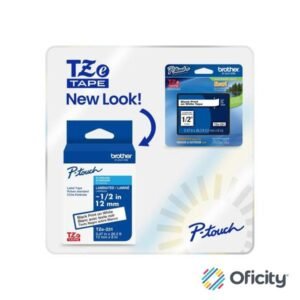 Cinta Laminada Brother Estandar Texto negro sobre cinta roja de 24mm x 8m