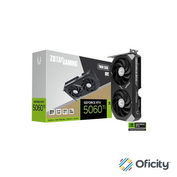 Tarjeta de Video Zotac NVIDIA GeForce RTX 5060 Ti 8GB Twin Edge OC 8GB 128-bit GDDR7 PCI Express x8 5.0