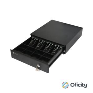 Cajon De Dinero Hostech HT-300 4 Billetes 8 Monedas Cable RJ11 Metalico con microswitch Negro