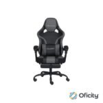 Silla Gamer Nextep Ergonomica Falkor Masaje Lumbar y Reposa Pies Color Gris/Negro
