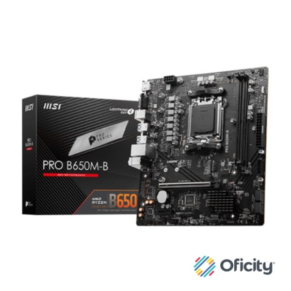 TARJETA MADRE MSI PRO B650MB SOCKET AM5 2 DDR5 6800 HDMI VGA 1 M.2 MICRO ATX
