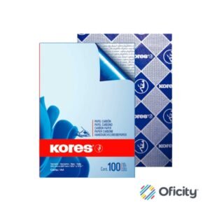 Papel Carbon Kores Azul Oficio con 100 Hojas