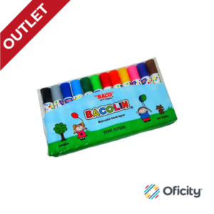 Marcador Baco Base Agua Bacolin Lavable c/12 Colores