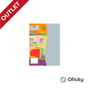 FOLDER EUROCOLORS GRIS PASTEL ESCOLAR CARTA CON 25 PZAS.