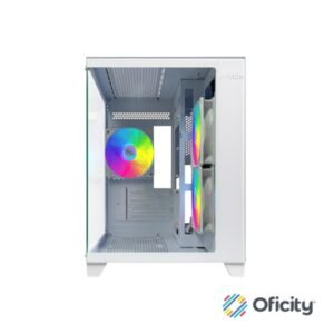 Gabinete Xzeal Panzer II Cubo M-ATX/ITX 2xUSB1.0 + 1x USB3.0 + 3.5 mm + 3 Fans ARGB Blanco