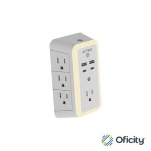 Cargador de Pared Ackteck Energon Lumina CP515 /Carga 20W/7 Conectores/Supresor de Picos y Ajuste de Iluminación