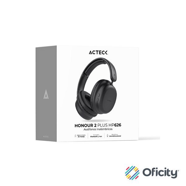 Audífonos Inalámbricos Acteck Over Ear Honour 2 Plus HP626 Negro