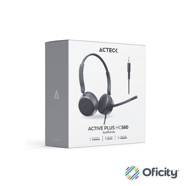 Auriculares Alambricos Acteck con Micrófono Active Pro HC560 Negro