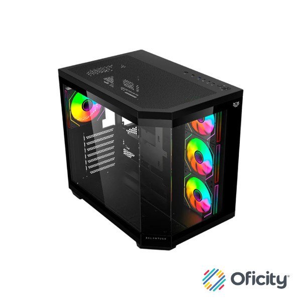 Gabinete Gamer Balam Rush Media Torre Tank Master 9600 TB USB C 3.1/USB 3.0/USB 2.0/Audio Fan ARGB Negro