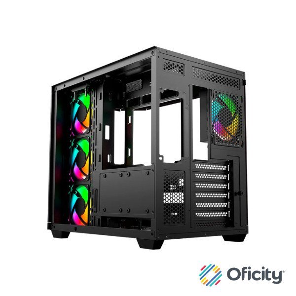 Gabinete Gamer Balam Rush Media Torre Tank Master 9600 TB USB C 3.1/USB 3.0/USB 2.0/Audio Fan ARGB Negro