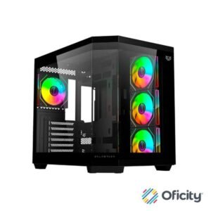 Gabinete Gamer Balam Rush Media Torre Tank Master 9600 TB USB C 3.1/USB 3.0/USB 2.0/Audio Fan ARGB Negro