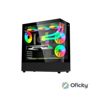 Gabinete Gamer Acteck Media Torre Tank Super 9200TB Max MB ATX Legend Negro