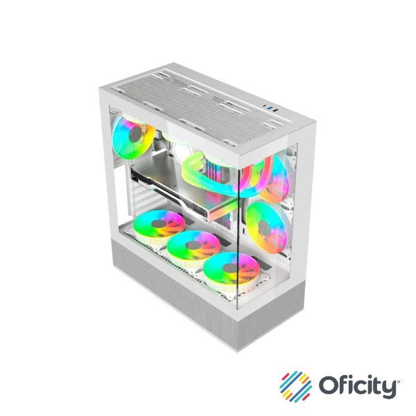 Gabinete Gamer Balam Rush Media Torre Tank Super 9200 TB Max MB ATX USB C 3.1/xUSB 3.0/USB 2.0 ARGB Blanco