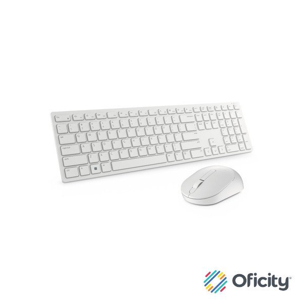 Teclado y mouse Dell Pro KM5221W RF inalámbrico Español Blanco