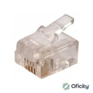 Plug Steren de Telefono Modular de 4 partes con Cable Redndo con 100 Pzs