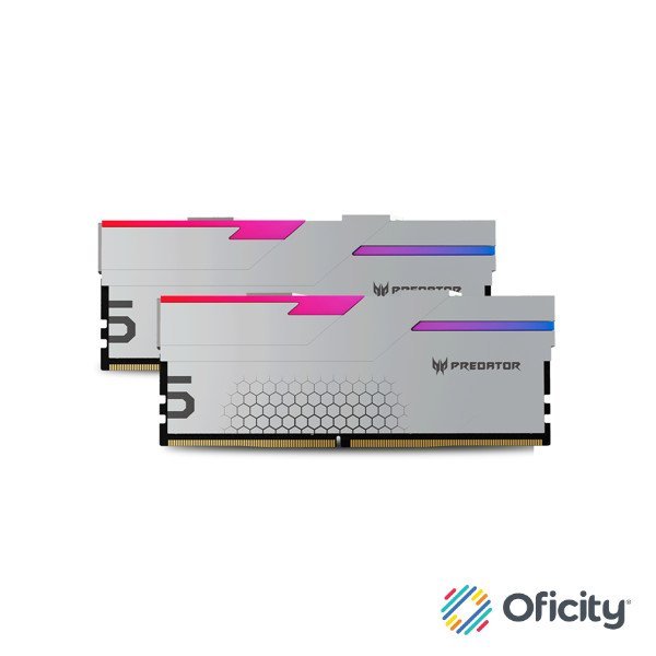 Memoria Biwin DIMM DDR5 Predator Hermes RGB Gaming 32GB (2X16GB) Plata 7200 MT/S CL34