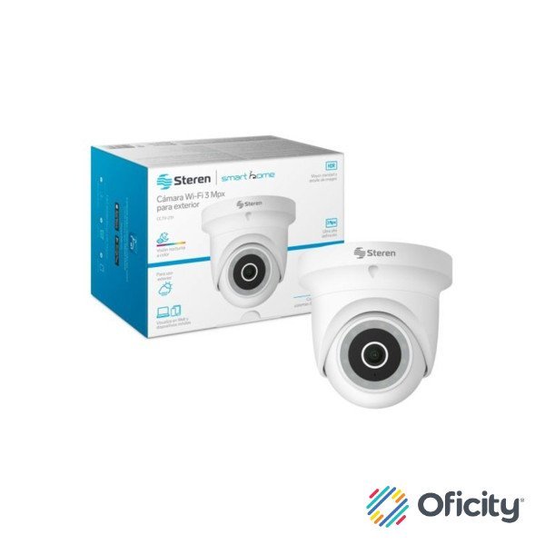 Cámara de Seguridad Steren CCTV-231 Wi-Fi 3 Mpx HDR Robotizada para Exterior Tipo Domo Blanca