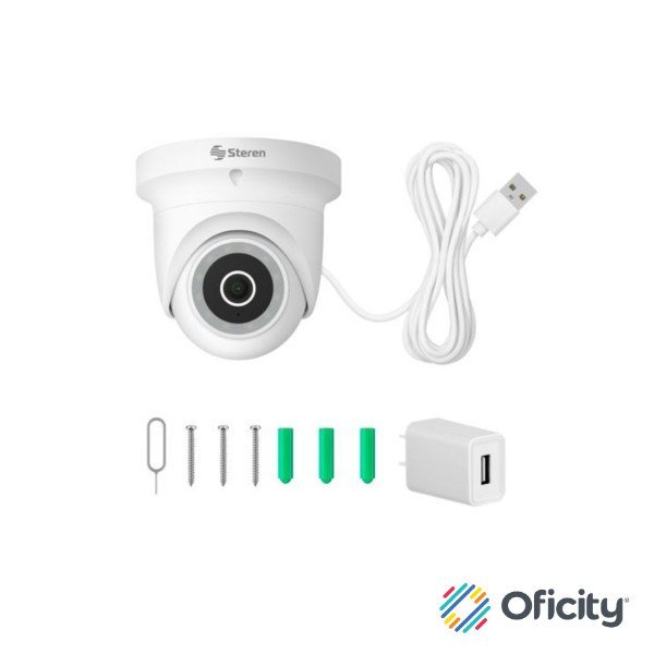 Cámara de Seguridad Steren CCTV-231 Wi-Fi 3 Mpx HDR Robotizada para Exterior Tipo Domo Blanca