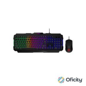 Kit Gamer Teclado y Mouse MSI FORGE GK100 Alámbrico USB Negro Español Membrana RGB