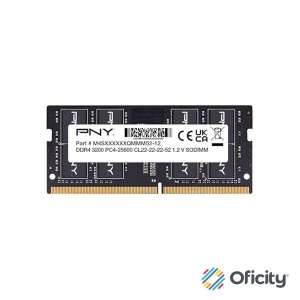 Memoria RAM PNY DDR4 16GB SODIMM 3200MHz CL22 1.2V