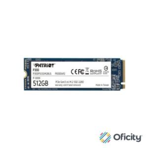 Unidad SSD Patriot M.2 512GB P300 PCIE 3.0 NVME 2280 1200MB/s Escritura 1700 MB/s Lectura