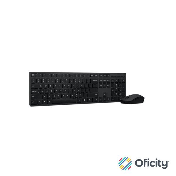 Kit Teclado y Mouse Lenovo Inalámbricos Recargables y Ultrafinos Español LA 2.4 GHz Bluetooth