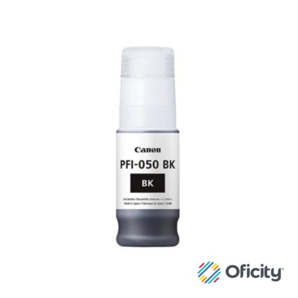 Tinta Canon PFI-050 BK a Base de Pigmentos 70ml para imagePROGRAF TC-20 Color Negro