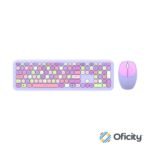 Kit Teclado y Mouse Acteck Creator Chic Colors MK475 Inalámbrico 2xBaterías AAA Incluidas Color Morado
