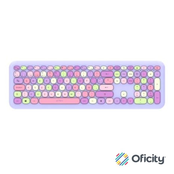 Kit Teclado y Mouse Acteck Creator Chic Colors MK475 Inalámbrico 2xBaterías AAA Incluidas Color Morado - Image 3