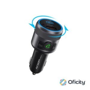 Kit Manos Libres Argomtech para Auto Spectro T1 Bluetooth Pantalla LED Dos Puertos de Carga Rápida 42 W USB Color Negro