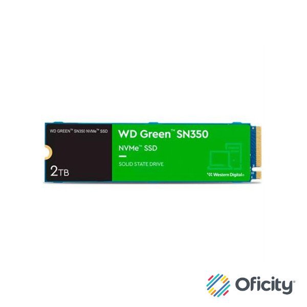 SSD Interno Western Digital Green SN350 2TB M.2 2280 PCIe 3.0 NVMe Lectura 3200/3000 MBs para PC y Lap