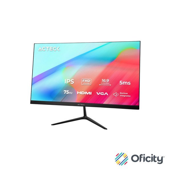 Monitor Plano Acteck 24.5 IPS Captive Vivid SP245/FHD/75Hz/Vesa 75mm/Advanced Negro